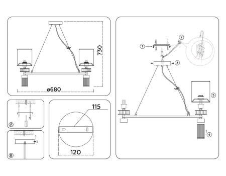 Подвесная люстра Ambrella Light High Light Classic LH71291