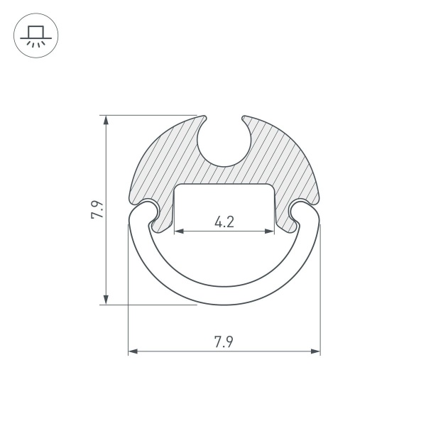 Профиль Arlight ARH-Round-D8-2000 Anod 036325