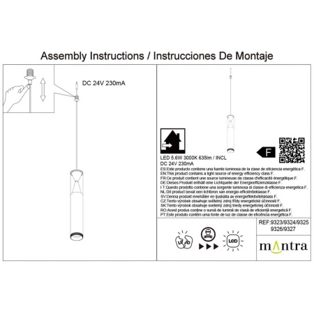 Подвесной модульный светильник без основания Mantra Spark 9324