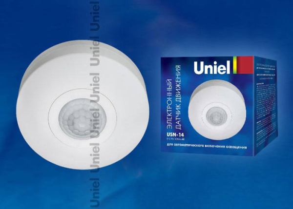 Датчик движения Uniel USN-14-360R-1200W-3LUX-6M-0,6-1,5m/s-WH 06566
