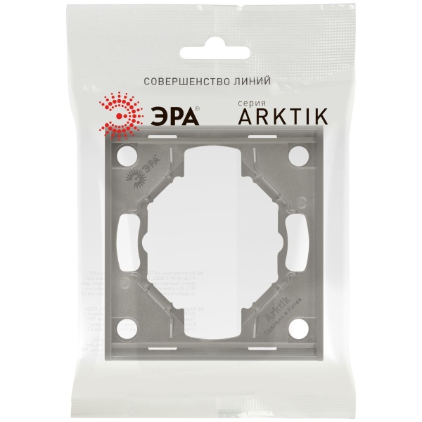 Рамка для розеток и выключателей ЭРА Arktik 16-5001-07 на 1 пост титан Б0070550
