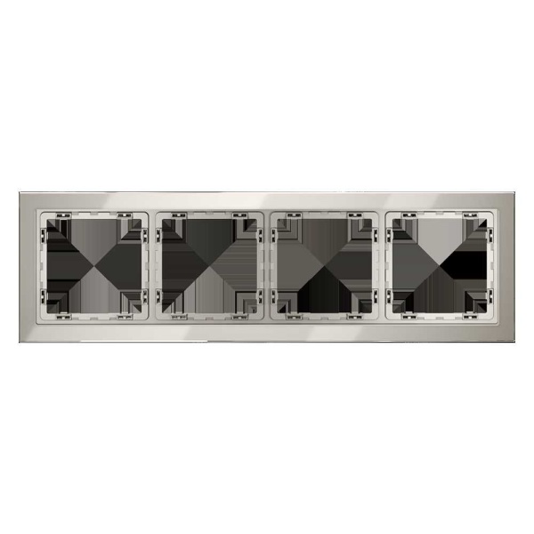 Рамка стеклянная Voltum S70 на 4 поста, (кашемир, стекло) VLS110403