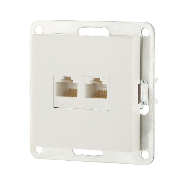 Розетка компьютерная 2хRJ-45 LK Studio LK80 кат.5е белый 846204-1