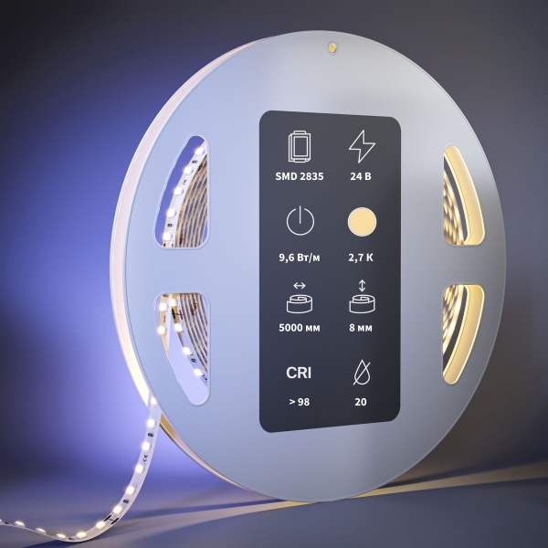Светодиодная лента Maytoni 9,6W/m 120LED/m 2835SMD теплый белый 5M 201084