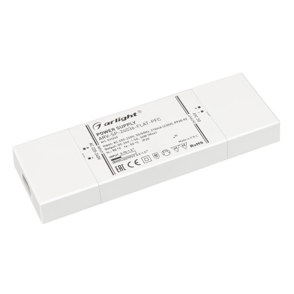 Блок питания Arlight ARV-SP-24012-FLAT-PFC 24V 36W IP20 1,5A 033260