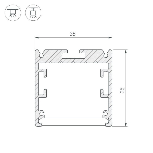 Профиль Arlight SL-ARC-3535-D1500-A45 SILVER (590мм, дуга 1 из 8) 025521