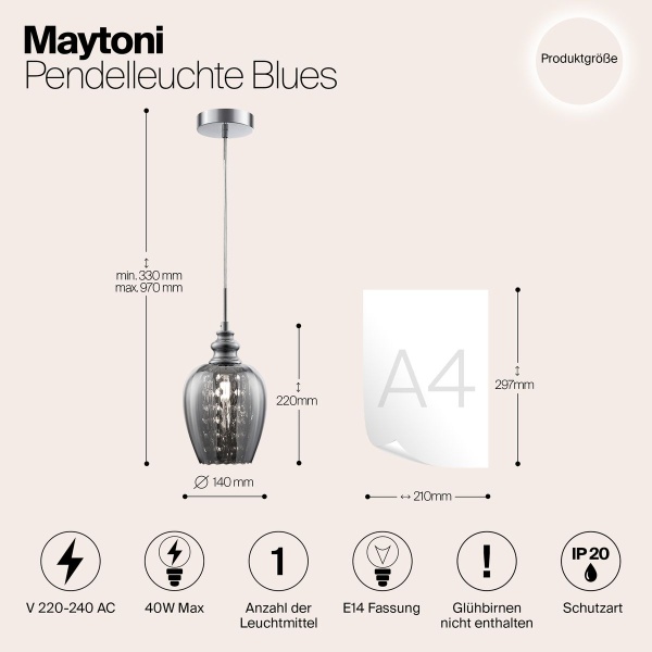 Подвесной светильник Maytoni Blues MOD033-PL-01-N