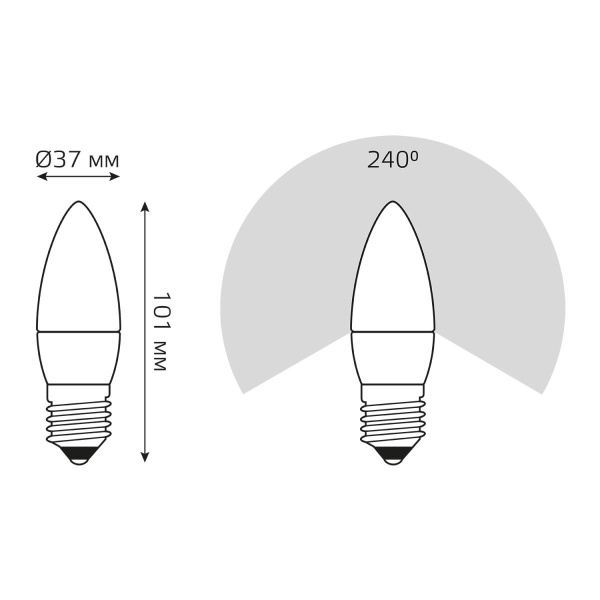 Лампа светодиодная Gauss E27 10W 6500K матовая 30230