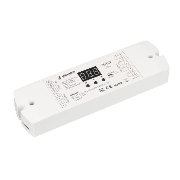 INTELLIGENT ARLIGHT Диммер SMART-DALI-104-62-ADDR-DIM-DT6-SUF (12-48V, 4x5A) (IARL, IP20 Пластик, 5 лет) 038157
