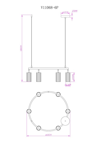 Подвесная люстра Moderli Cora V11068-6P