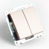 Переключатель двухклавишный Stekker Катрин GLS10-7107-02 шампань 49169