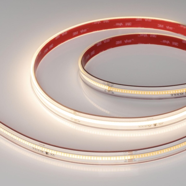 Светодиодная лента герметичная Arlight 7W/m 378LED/m CSPSMD теплый белый 5М SPI-COB-PS-X378-14mm 24V 041742