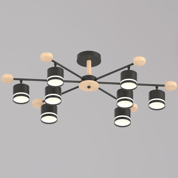 Потолочная люстра Reluce 78730-0.3-08 GX53 BK+WOOD