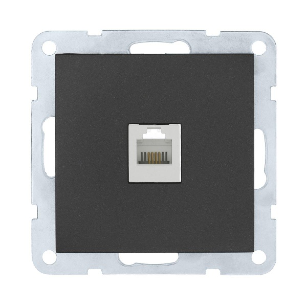 Розетка телефонная RJ-12 LK Studio LK60 черный бархат 865508-1
