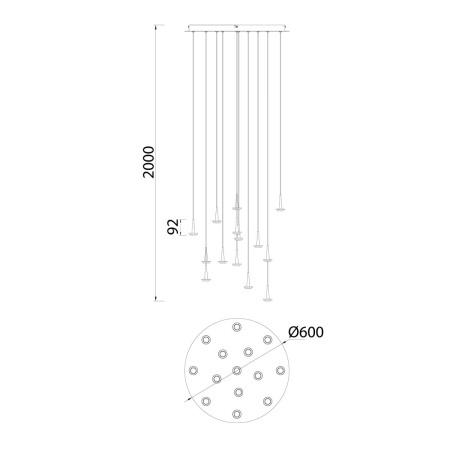 Люстра подвесная БЕЗ плафонов Mantra (14) Andromeda 8935