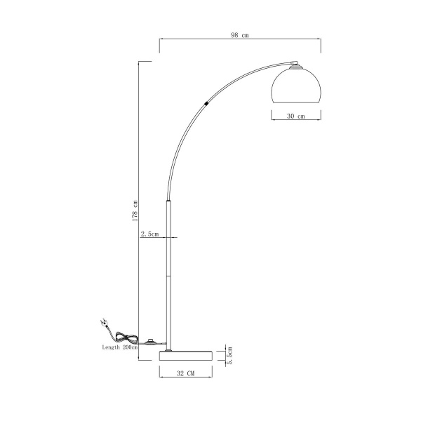 Торшер Moderli Arco V10992-F