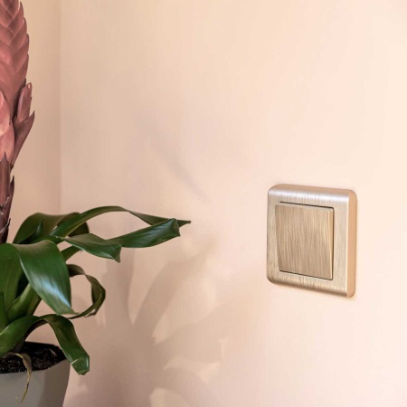 Выключатель одноклавишный проходной Werkel шампань рифленый W1112010 4690389160066