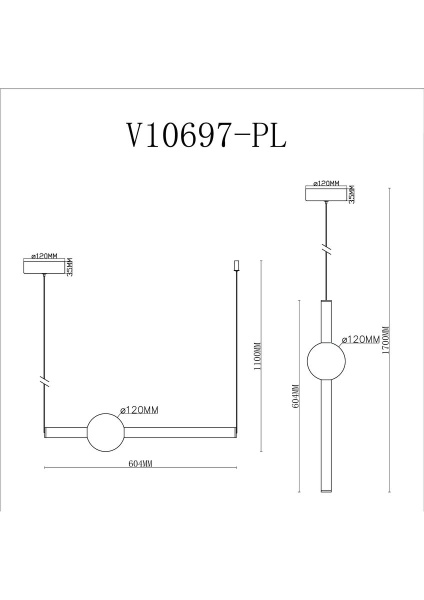 Подвесной светодиодный светильник Moderli Eclipse V10697-PL
