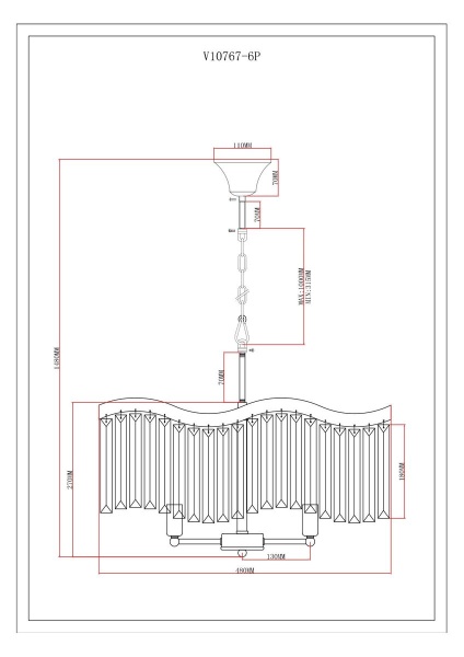 Подвесная люстра Moderli Wave V10767-6P