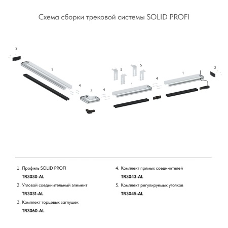 Закладной профиль для натяжного потолка Denkirs Solid Profi TR3030-AL