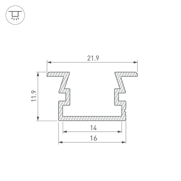 Профиль Arlight PDS-FS-2000 Anod Black 040734