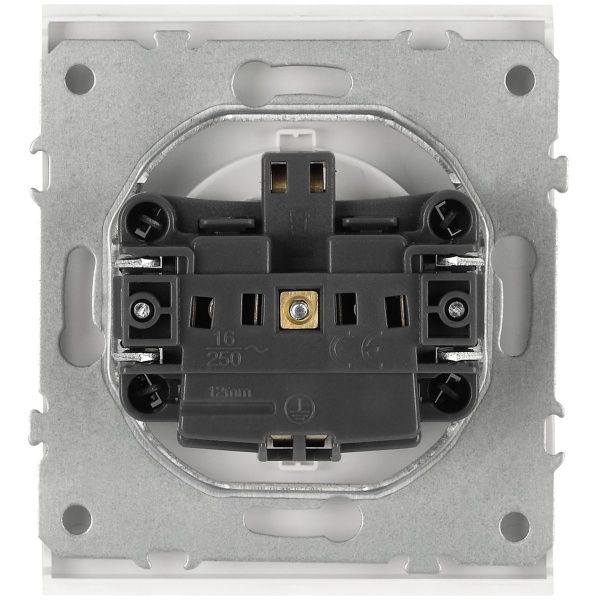 Розетка ЭРА Arktik 16-2102-08 с заземлением 2P+E Schuko со шторками 16А-250В белый матовый Б0070431