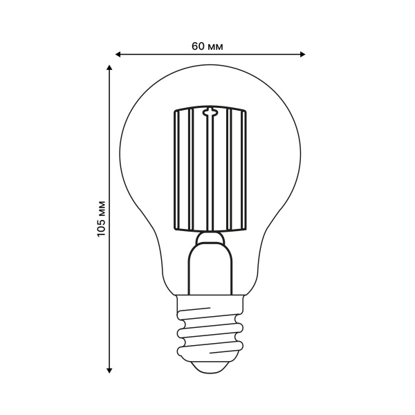 Лампа светодиодная Uniel E27 5W 3000K прозрачная LED-A60-5W/3000K/E27/CL GLY01TR UL-00011932