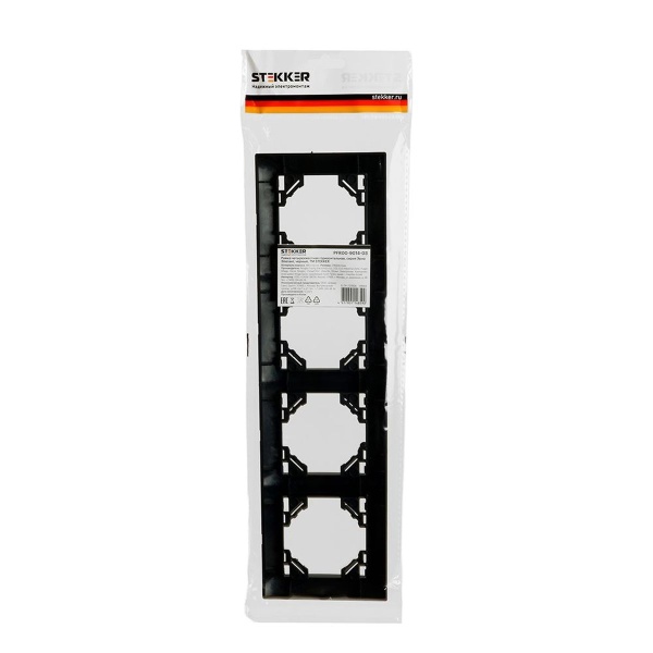 Рамка 4-постовая Stekker Эрна Элегант черный PFR00-9014-03 49664