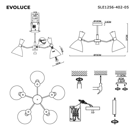 Потолочная люстра Evoluce Vista SLE1256-402-05
