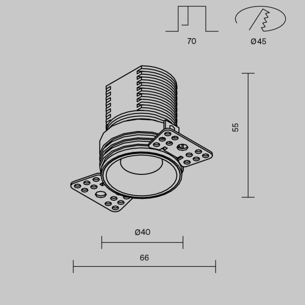 Встраиваемый светильник Maytoni Technical Downlight Mini DL059-7W4K-TRS-B