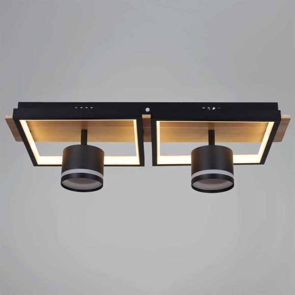 Потолочный светильник Reluce 19560-0.3-2+2 BK+WOOD