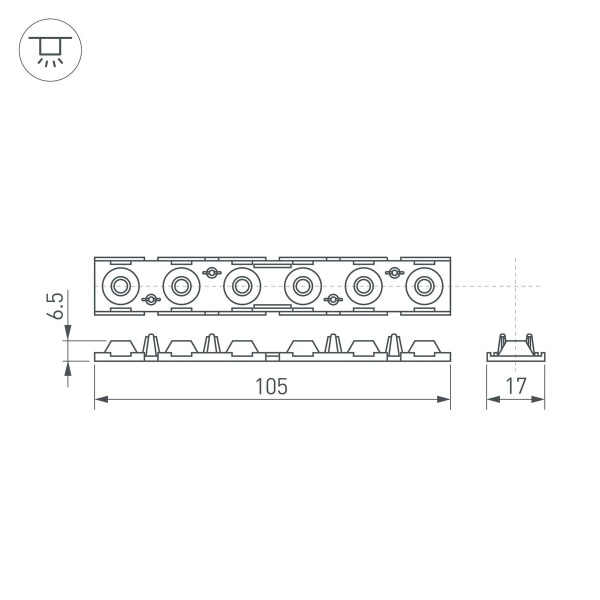 Экран линзованный Arlight SL-LINE-W20-55deg-540 041793