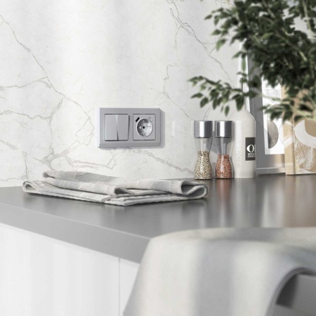 Рамка Werkel Stark на 2 поста серебро W0021865 4690389194948