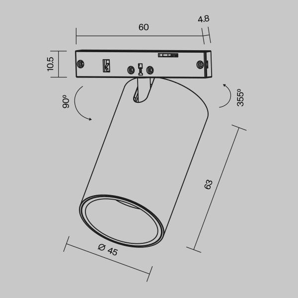Трековый светильник Maytoni Technical Focus Led TR187-1-9W2.7K-M-B