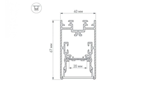 Профиль с рассеивателем Arlight S2-LINE-4067-2500 ANOD+OPAL 021172
