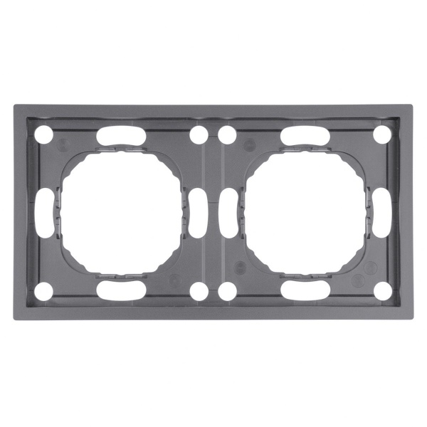 Рамка STEKKER, PFR00-5002-10 2-местная, серия Эмили, платиново-серый, soft touch 49963
