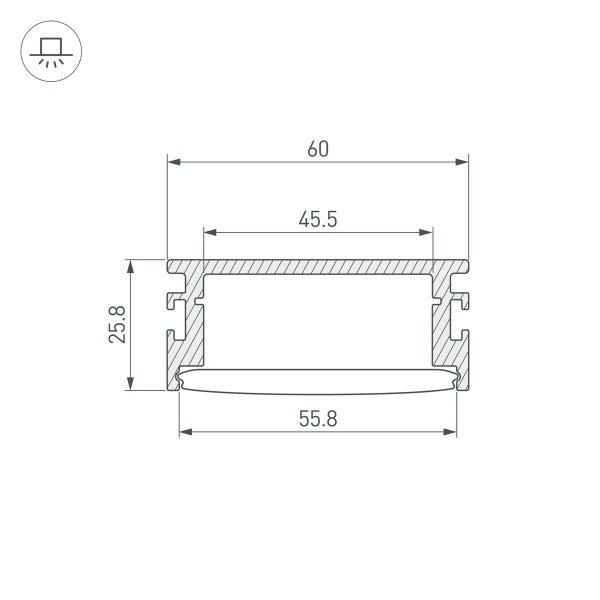 Профиль встраиваемый Arlight Floor60-H26-3000 Anod Black 046414