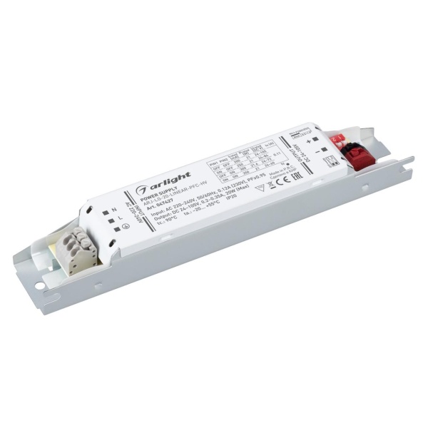 Блок питания ARJ-LG-20-LINEAR-PFC-HV (20W, 24-105V, 0.2-0.35A) Arlight 047427