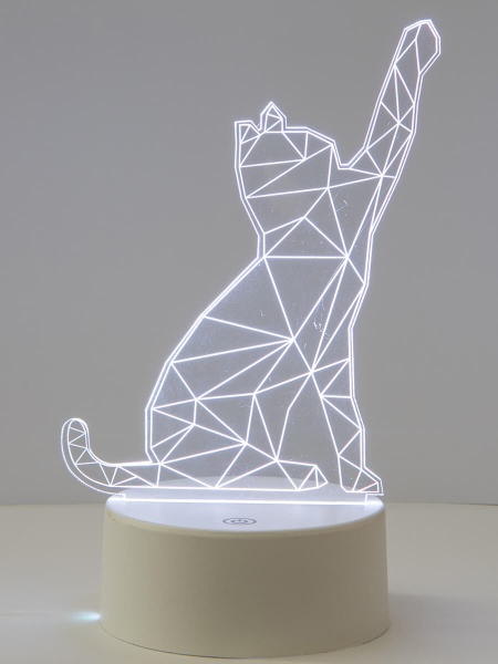 Фигурка светодиодная «Кошка» 25,5x13.5см Uniel ULI-M501 RGB/3AAA Catty/White UL-00007419