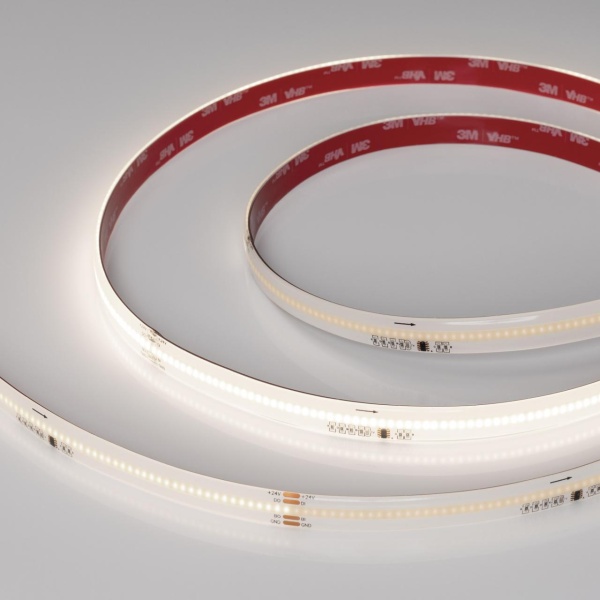 Светодиодная лента герметичная Arlight 7W/m 378LED/m CSPSMD дневной белый 5М SPI-COB-SE-X378-12mm 24V 041388