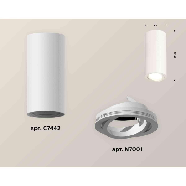 Комплект накладного светильника Ambrella light Techno Spot XS7442001 SWH белый песок (C7442, N7001)