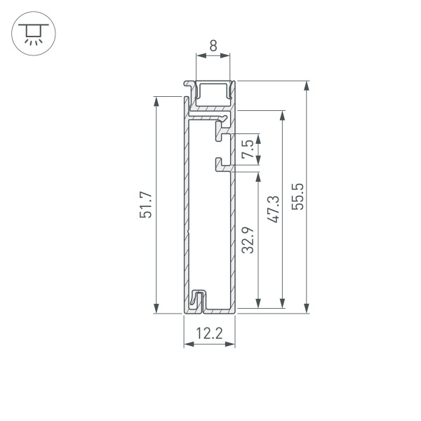 Профиль Arlight Plintus-H55-2000 Black 045442