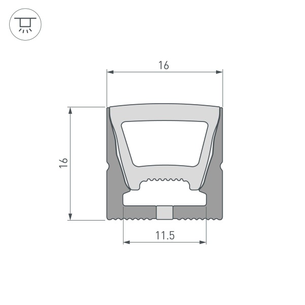 Профиль Arlight WPH-Flex-1616-Top-S11-5M Black 045759