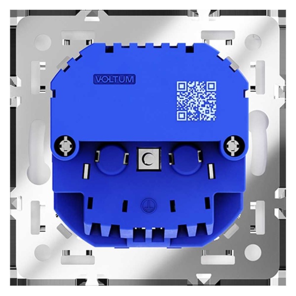 Розетка встраиваемая Voltum S70 с заземлением и защитными шторками, 16А, с USB, A+A, (белый матовый) VLS040402
