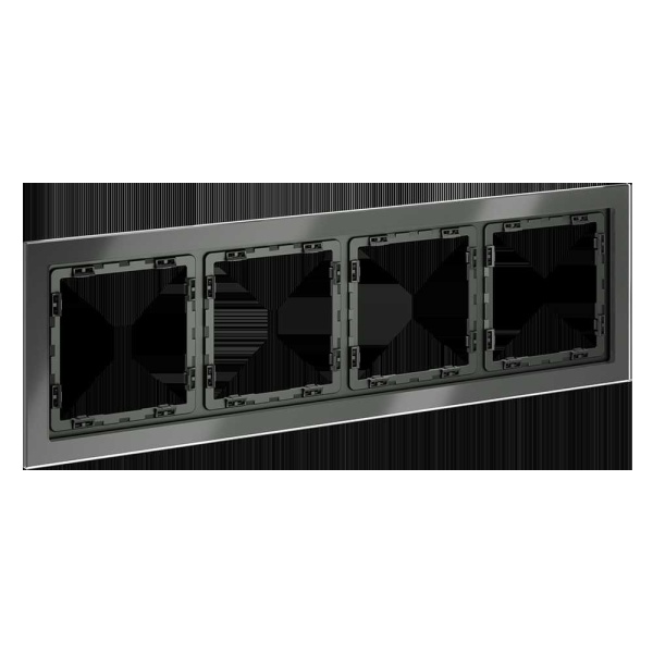 Рамка стеклянная Voltum S70 на 4 поста, (титан, стекло) VLS110406