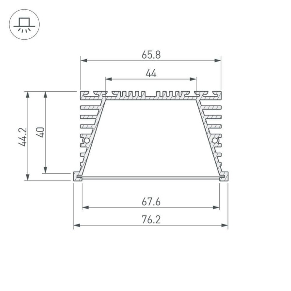 Профиль Arlight KLUS-POWER-RW70F-2000 ANOD 019881