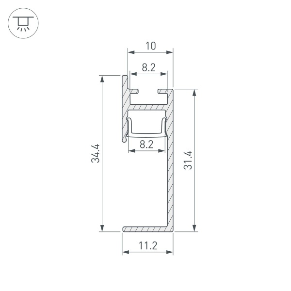 Профиль встраиваемый Arlight Plintus-H35-F-2000 Anod 046858