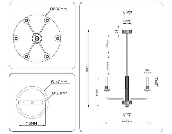 Люстра Ambrella Light HIGH LIGHT LH53124
