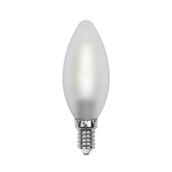 Лампа светодиодная филаментная Uniel E14 6W 3000K матовая LED-C35-6W/WW/E14/FR PLS02WH UL-00000305