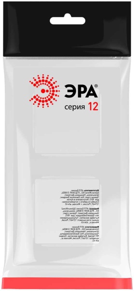 Рамка для розеток и выключателей ЭРА Серия 12 12-5202-01 на 2 поста, Классик, белый Б0067771